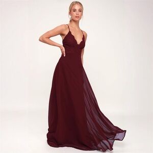 Lulu's Burgundy Maxi Dress
